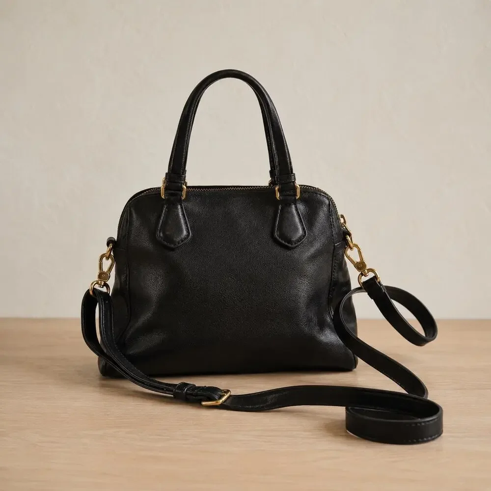 Marc by Marc Jacobs Calamity Rei Black Leather Satchel Crossbody Bag